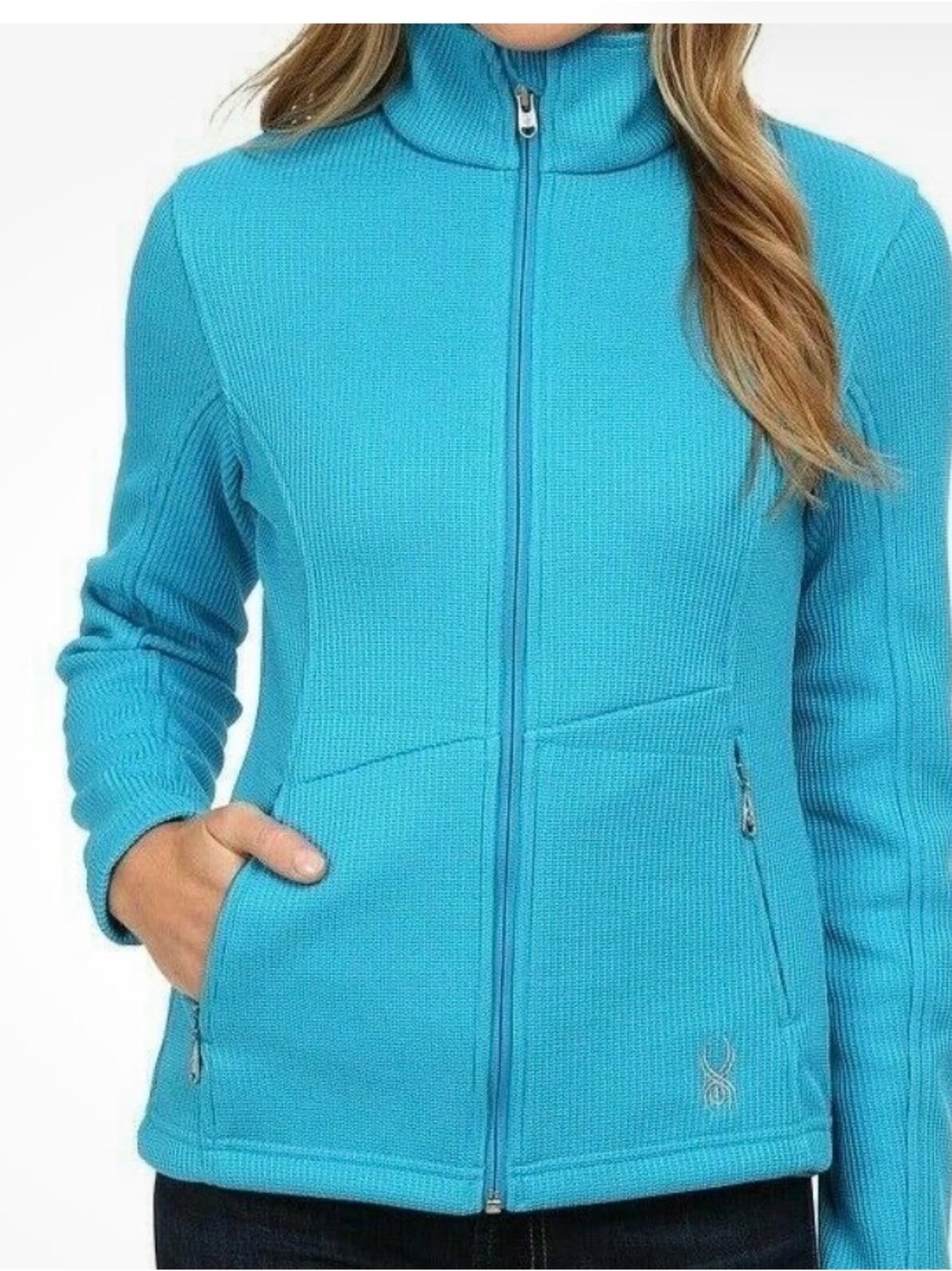 Spyder Women’s Endure Turquoise Mid-Weight Zip‑Front Sweater Jacket